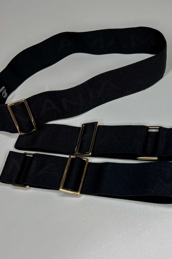 CLASSY GARTERS SET - BLACK/GOLD 