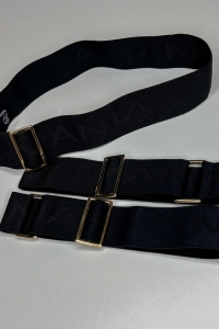 CLASSY GARTERS SET - BLACK/GOLD 